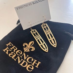 French Kande Gold Earrings NWT